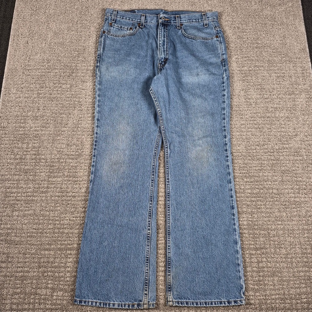 Vintage Levis 517 Boot Cut Jeans Mens 38x32 Blue Cotton Denim Y2k 2000s